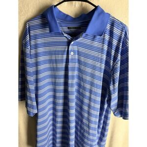 Cypress Club Polo Shirt XL Blue White Striped Performance Golf Polo Mens‎